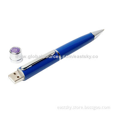 Promotional Pen-shaped Flash Drive, Warranty Free for 2 Years, Environment-friendly, CE and FCC